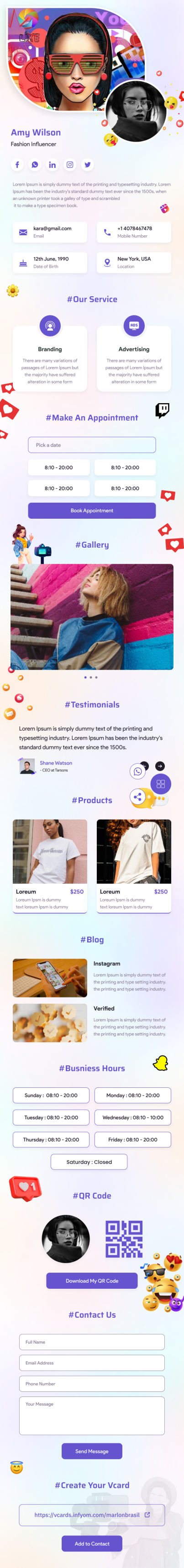 VCardNEO Template Social Media