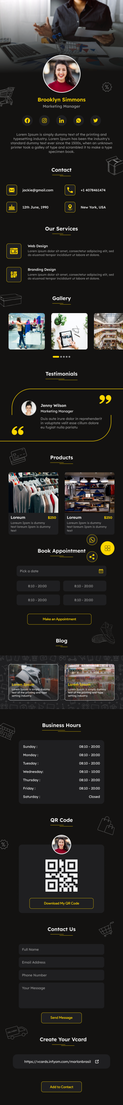 VCardNEO Template Retail E-Commerce