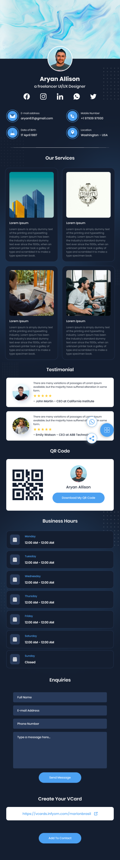 VCardNEO Template Clean Canvas